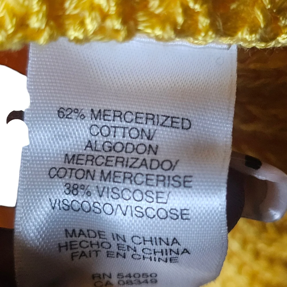 Jones New York gold knitted sweater/cardigan button down 3/4 sleeves size PM